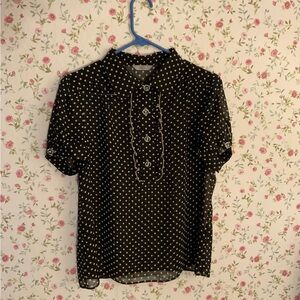 Marks & Spencer Black Polka Dot Blouse